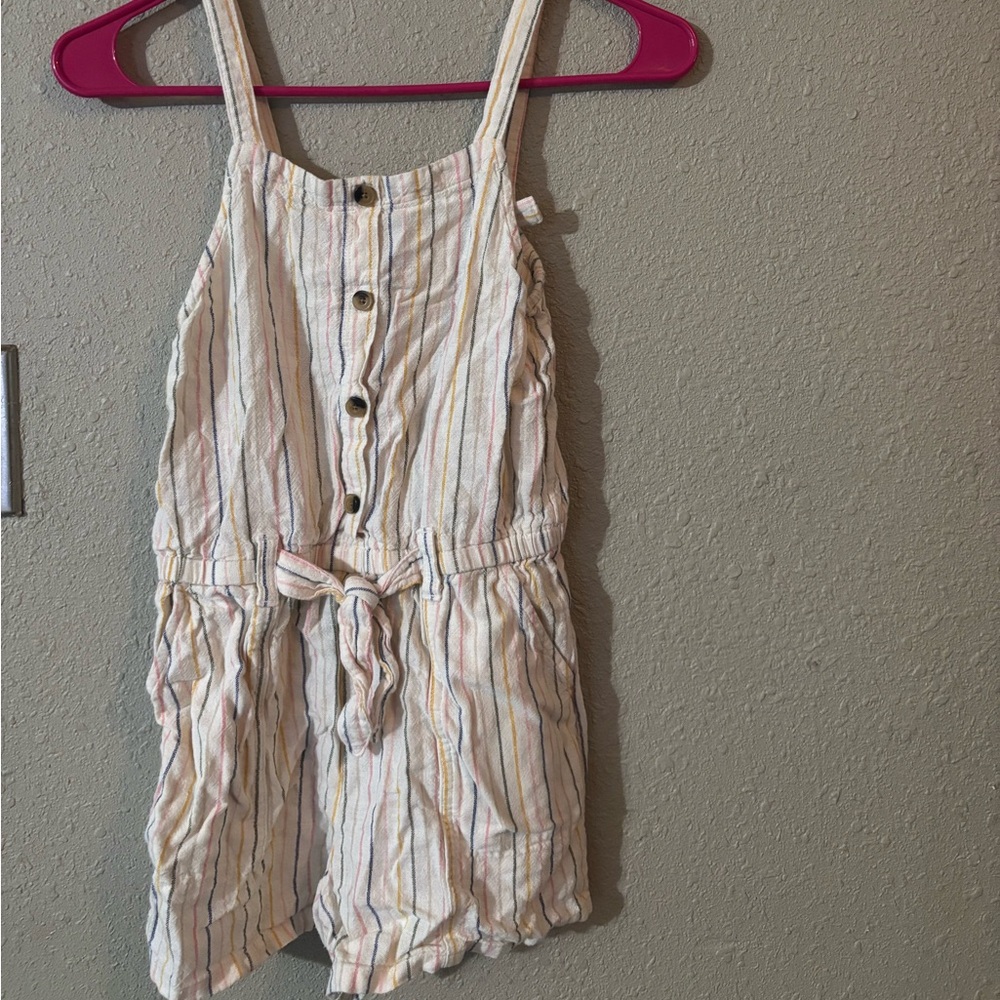 Old Navy Cream and Pink Jumpsuit